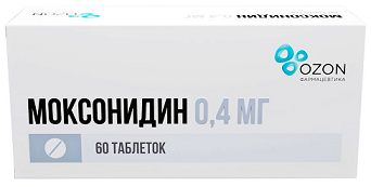 Моксонидин, таблетки, покрытые пленочной оболочкой 0,4мг, 60 шт