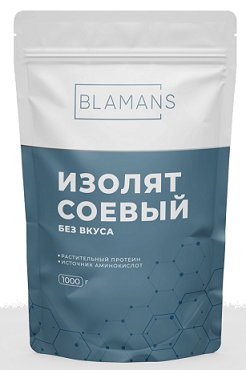 Blamans (Бламанс) изолят соевый нейтральный (без вкуса), порошок 1000г БАД