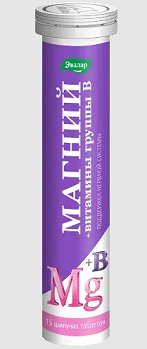 Магний+Витамины группы В Эвалар, таблетки шипучие 15шт БАД