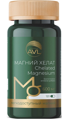 Магний Хелат, капсулы массой 636мг 120шт БАД