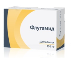 Флутамид, таблетки, покрытые пленочной оболочкой 250мг, 100 шт