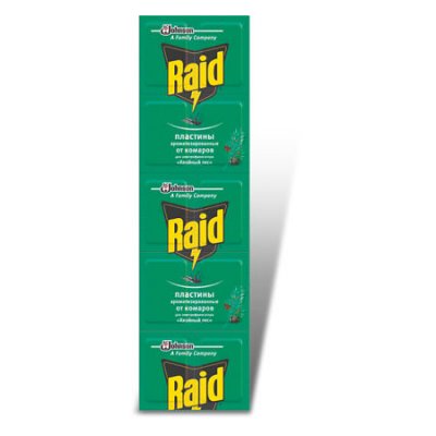 Купить рейд (raid) пластины от комаров хвоя, 10 шт в Заволжье