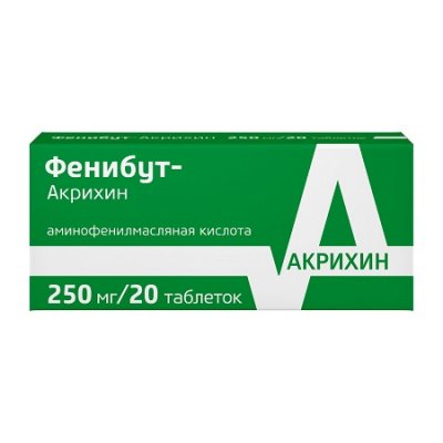 Купить фенибут-акрихин, таблетки 250мг, 20 шт в Заволжье