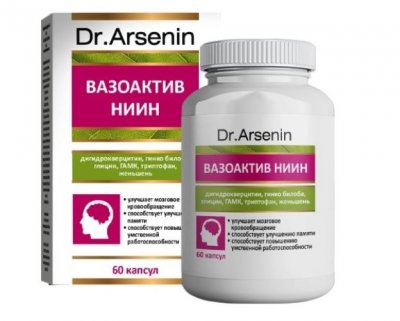 Купить вазоактив-ниин dr arsenin (др арсенин), капсулы массой 500мг, 60 шт бад в Заволжье