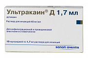 Купить ультракаин д, раствор для инъекций 40мг/мл, картридж 1,7мл 10шт в Заволжье