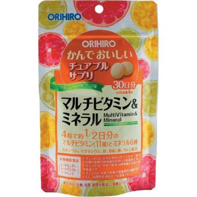 Купить orihiro (орихино), мультивитамины и минералы со вкусом тропических фруктов, таблетки массой 500мг, 120 шт бад в Заволжье