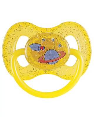 Купить canpol (канпол) пустышка круглая латексная 6-18 месяцев space желтая 1 шт в Заволжье