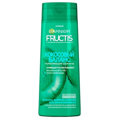 Купить garnier fructis (гарньер фруктис) шампунь для волос укрепляющий кокосовый баланс 400мл в Заволжье