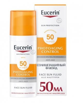 Купить eucerin photoaging control (эуцерин) флюид для лица солнцезащитный 50 мл spf50+ в Заволжье