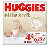 Купить huggies elitesoft (хаггис) подгузники 4, 8-14кг, 54 шт в Заволжье