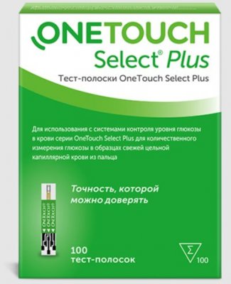 Купить тест-полоски onetouch select plus (уан тач селект плюс), 100 шт в Заволжье
