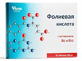 Купить фолиевая кислота с витамином в12, в6, таблетки 50 шт бад в Заволжье