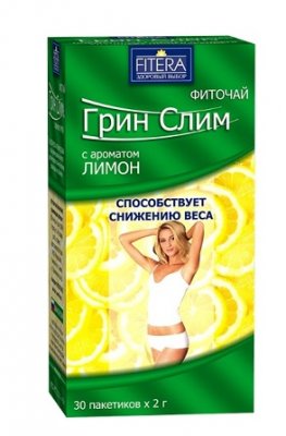Купить грин слим, чай с ароматом лимона, фильтр-пакеты 30 шт бад в Заволжье
