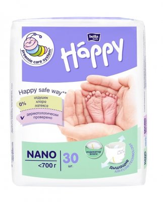 Купить bella baby happy (белла) подгузники для недоношенных детей размер нано до 700г 30 шт в Заволжье