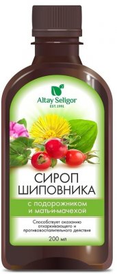 Купить altay seligor (алтай селигор) шиповника с подорожником и мать-и-мачехой от кашля, флакон 200мл в Заволжье