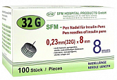 Купить иглы sfm для для инсулиновых инжекторов (пен ручек) 32g (0,23мм х 8мм) 100 шт в Заволжье