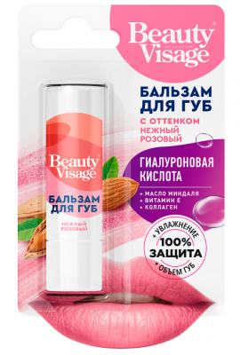 Купить бьюти визаж (beautyvisage) бальзам для губ с нежным розовым оттенком 3,6 г в Заволжье