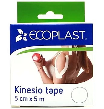 Ecoplast лента фиксирующая Кензио Тейп 5см х 5м белый