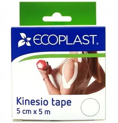 Купить ecoplast лента фиксирующая кензио тейп 5см х 5м белый в Заволжье