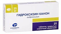 Купить гидроксизин-канон, таблетки, покрытые пленочной оболочкой 25мг, 25шт в Заволжье