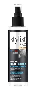 Stylist Pro спрей-уход для волос гиалуроновый глубокое увлажнение & зеркальный блеск 190мл