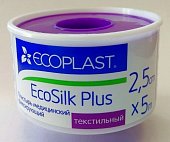 Купить ecoplast ecosilk plus медицинский фиксирующий текстильный 2,5см х 5м в Заволжье