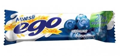 Купить мюсли ego (эго) батончик черника с витаминами в йогуртовой глазури, 25г бад в Заволжье