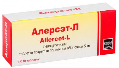 Купить алерсэт-л, таблетки, покрытые пленочной оболочкой 5мг, 10 шт от аллергии в Заволжье