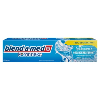 Купить бленд-а-мед (blend a med) зубная паста с ополаскивателем освежающая чистота перечная мята 125мл в Заволжье