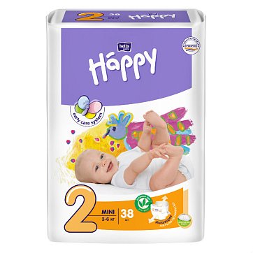 Bella Baby Happy (Белла) подгузники 2 Мини 3-6кг 38 шт