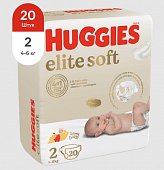 Купить huggies (хаггис) подгузники elitesoft 2, 4-6кг 20 шт в Заволжье