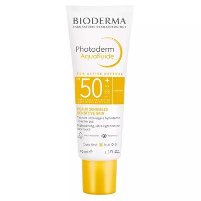 Купить bioderma photoderm (биодерма фотодерм) аквафлюид для лица и шеи 40мл spf50+ в Заволжье
