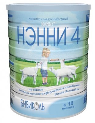 Купить нэнни 4 смесь на основе натурального козьего молока с пребиотиками с 18 месяцев, 800г в Заволжье