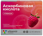 Купить витамир аскорбиновая кислота с глюкозой, таблетки жевательные массой 0,6 г со вкусом малины 40шт бад в Заволжье