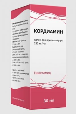 Купить кордиамин, капли для приема внутрь 250мг/мл, флакон 30мл в Заволжье