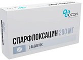 Купить спарфлоксацин, таблетки покрытые пленочной оболочкой 200мг, 6 шт в Заволжье