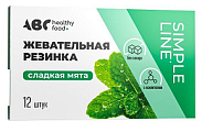 Купить abc healthy food (abc хэлси фуд) жевательная резинка без сахара, сладкая мята таблетки 12шт  в Заволжье