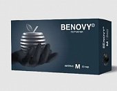 Купить перчатки benovy смотровые нитриловые нестерильные неопудрен текстурир с однократной хлорацией размер m 50 пар, черные в Заволжье
