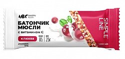 ABC Healthy Food (ABC Хэлси Фуд) батончик мюсли Клюква с витамином С в глазури, 25 г БАД
