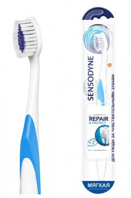 Купить сенсодин (sensodyne) зубная щетка repair & protect мягкая, 1 шт в Заволжье