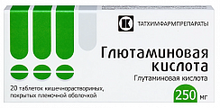 Купить глутаминовая кислота, таблетки, покрытые оболочкой 250мг, 20 шт в Заволжье
