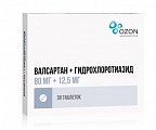 Купить валсартан+гидрохлоротиазид, таблетки, покрытые пленочной оболочкой 80мг+12,5мг, 30 шт в Заволжье