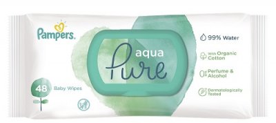 Купить pampers aqua pure (памперс) салфетки влажные, 48шт в Заволжье