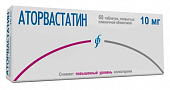 Купить аторвастатин, таблетки покрытые пленочной оболочкой 10мг, 60 шт в Заволжье