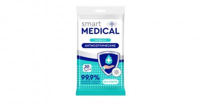 Купить smart medical (смарт медикал) салфетки влажные антисептические 20шт в Заволжье
