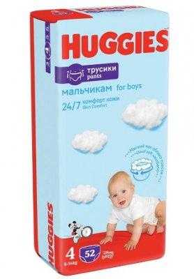 Купить huggies (хаггис) трусики 4 для мальчиков, 9-14кг 52 шт в Заволжье