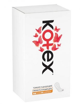 Купить kotex (котекс) прокладки ежедневные нормал 56шт в Заволжье