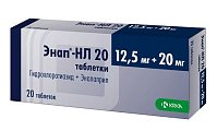 Купить энап-нл, таблетки 20мг+12,5мг, 20 шт в Заволжье