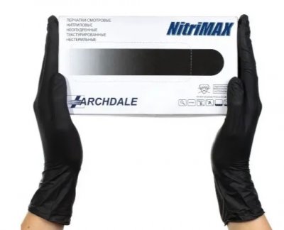 Купить перчатки archdale nitrimax смотровые нитриловые нестерильные неопудренные текстурные размер l, 50 пар, черные в Заволжье