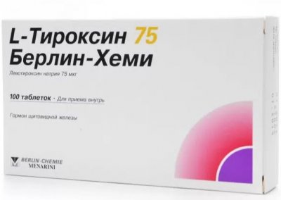 Купить l-тироксин 75 берлин-хеми, таблетки 75мкг, 100 шт в Заволжье